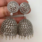 AD Big Jhumka in Silver Polish