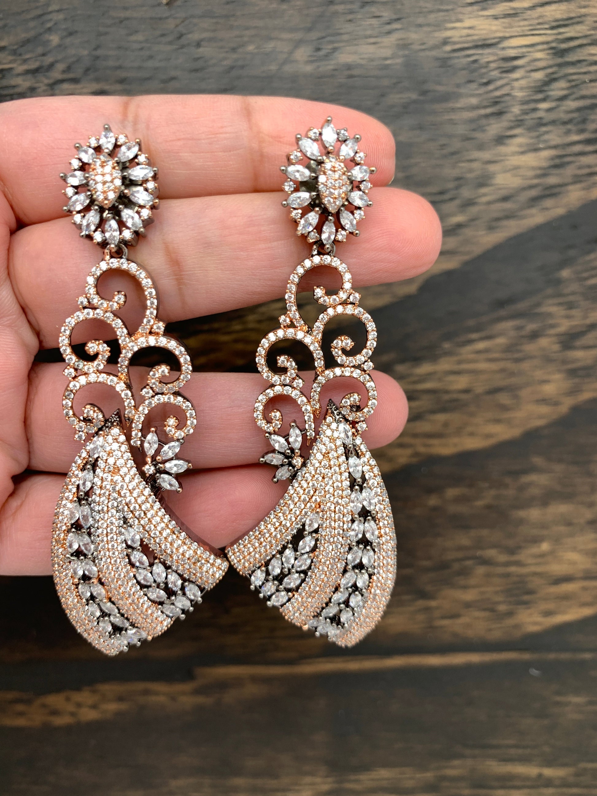 AD Long Earrings in Victorian Polish