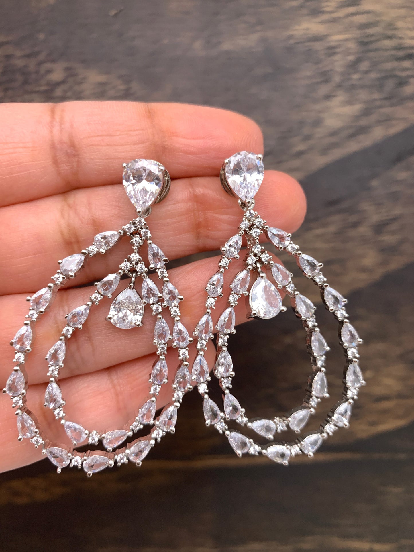 AD Earrings with Dual Tone Polish