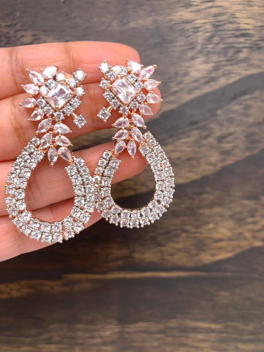 AD Earrings in Rose Gold Polish