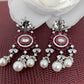 AD Red Stone victorian polish Earrings