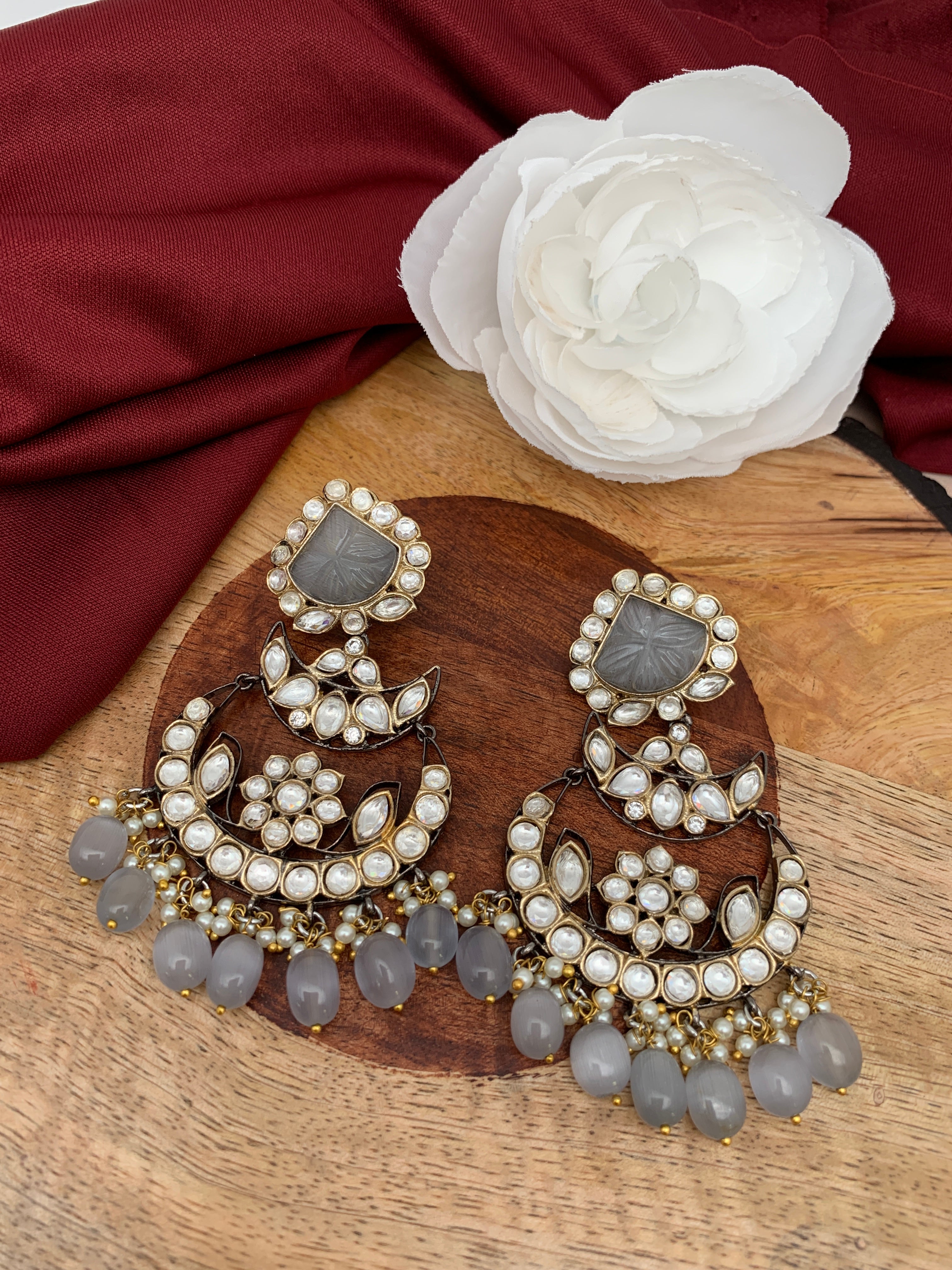 Stone Grey Braided Leather Teardrop Earrings – Whitebirch Handmade Goods