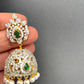 AD Emerald Green Stone Jhumki