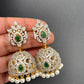 AD Emerald Green Stone Jhumki