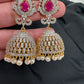 AD Ruby Red Stone Jhumki