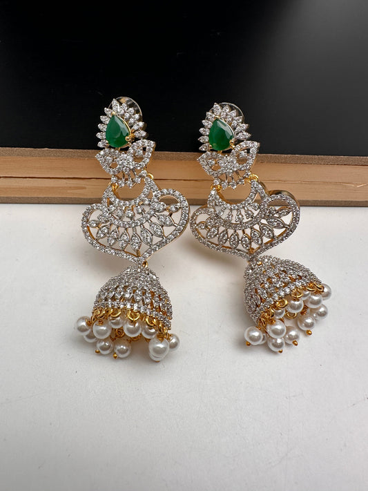 AD Emerald Green Stone Earrings