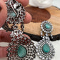 American Diamond Mint Green Stone Victorian Polish Earrings