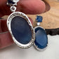 Blue Doublet Stone AD Oval Earrings