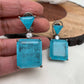 Turquoise Square Doublet Stone AD Earrings