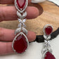 Red Doublet Stone AD Earrings