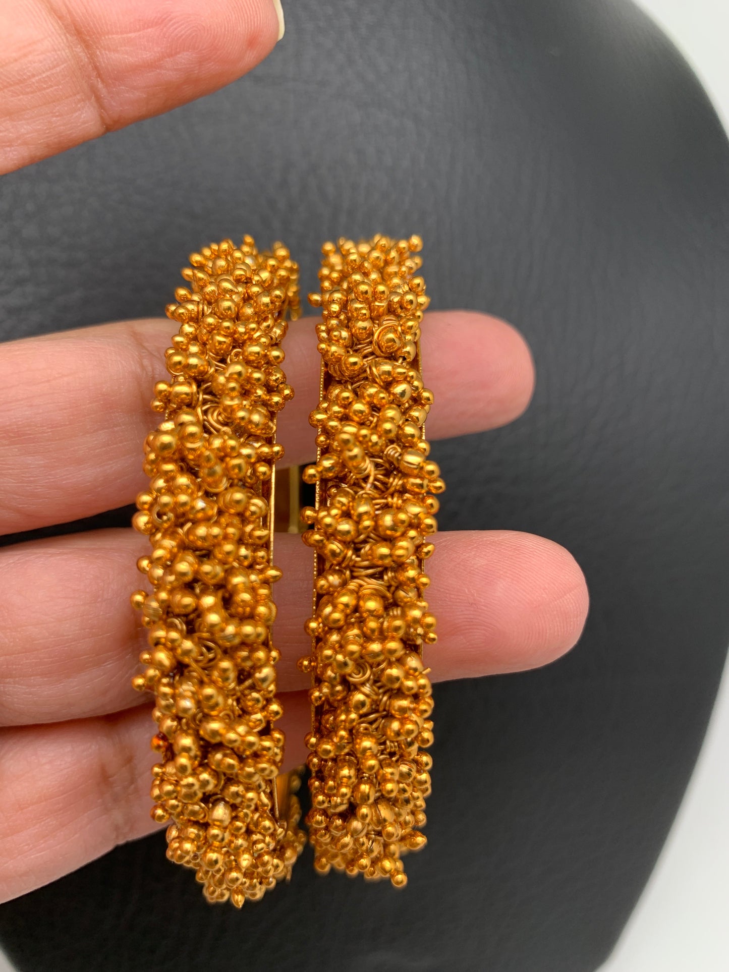 Golden Cluster Beads Bangle