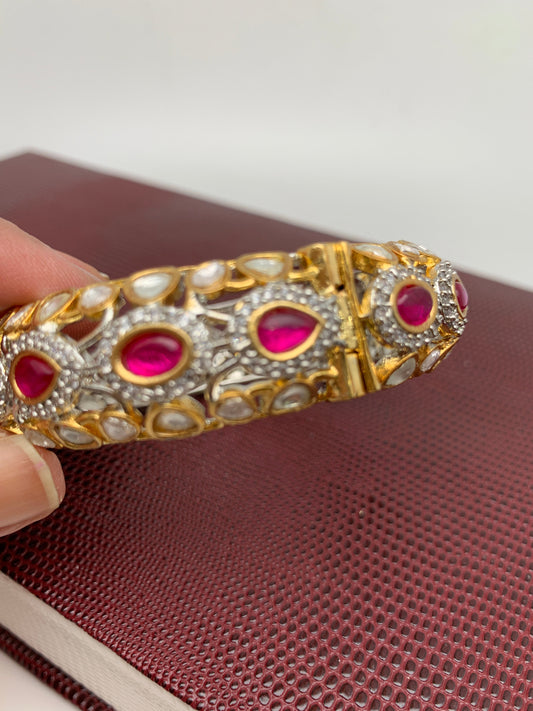 Kundan Red Stone Openable Kada