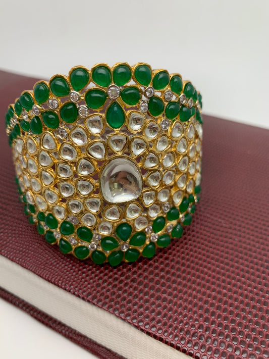 Kundan Green Stone Bracelet