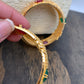 AD Red Green Stone Openable Bangle