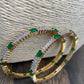 AD Emerald Green Baguette Stone Bangles