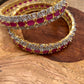 AD Ruby Red Stone Bangles