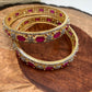 AD Ruby Red Stone Bangles