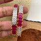 AD Ruby Red Stone Bangles