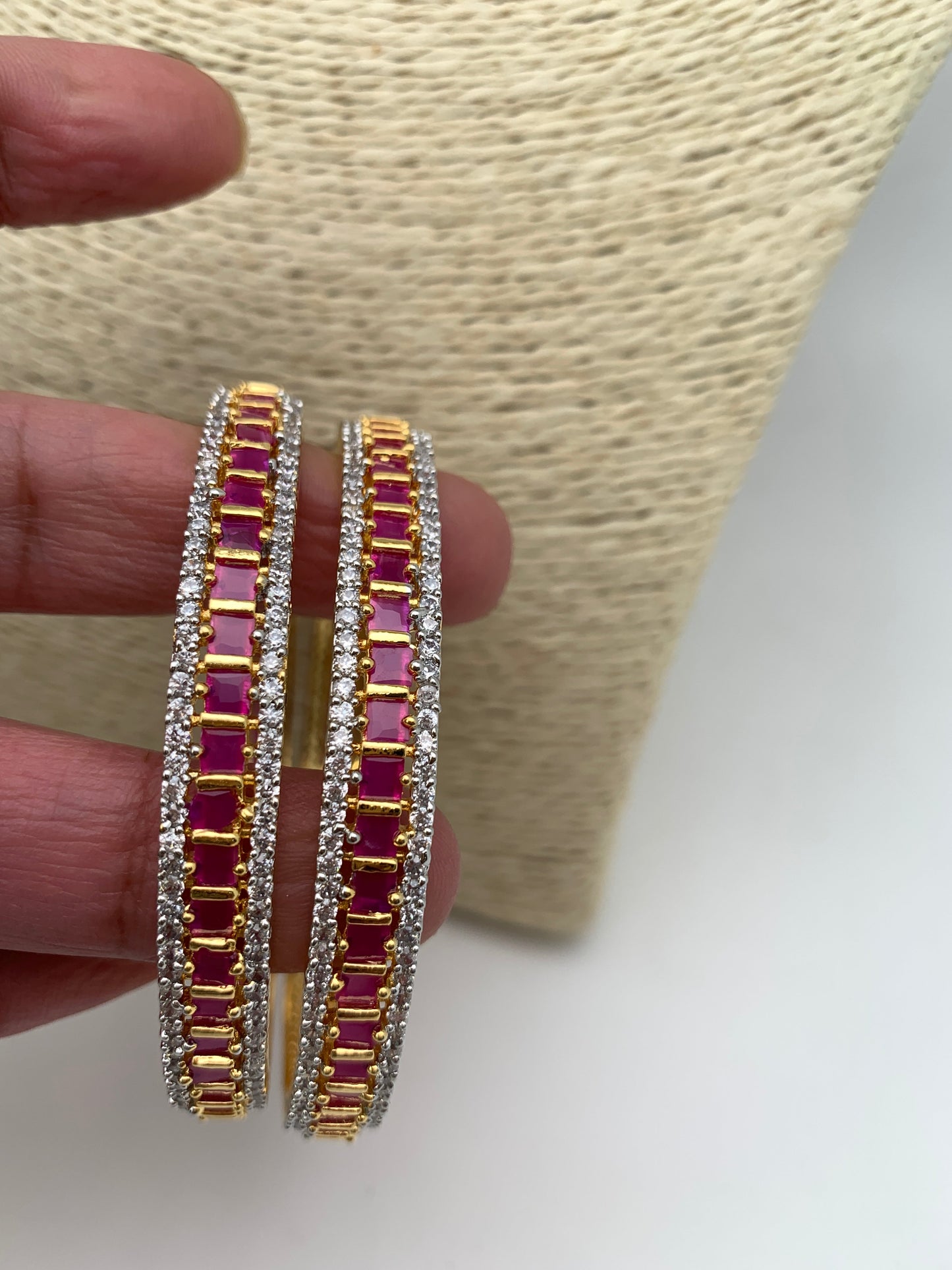 AD Red Stone Bangles