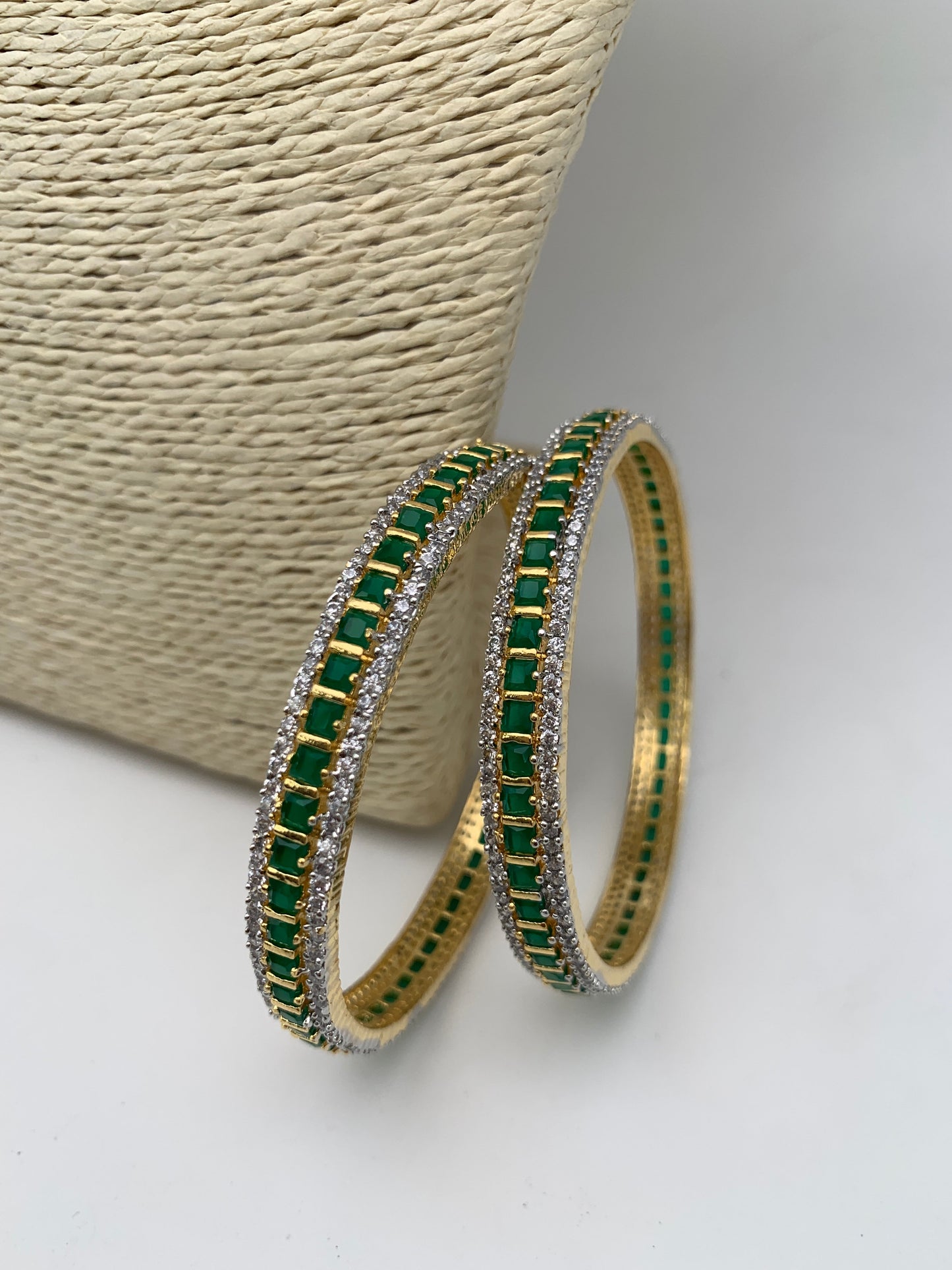 AD Green Stone Bangles