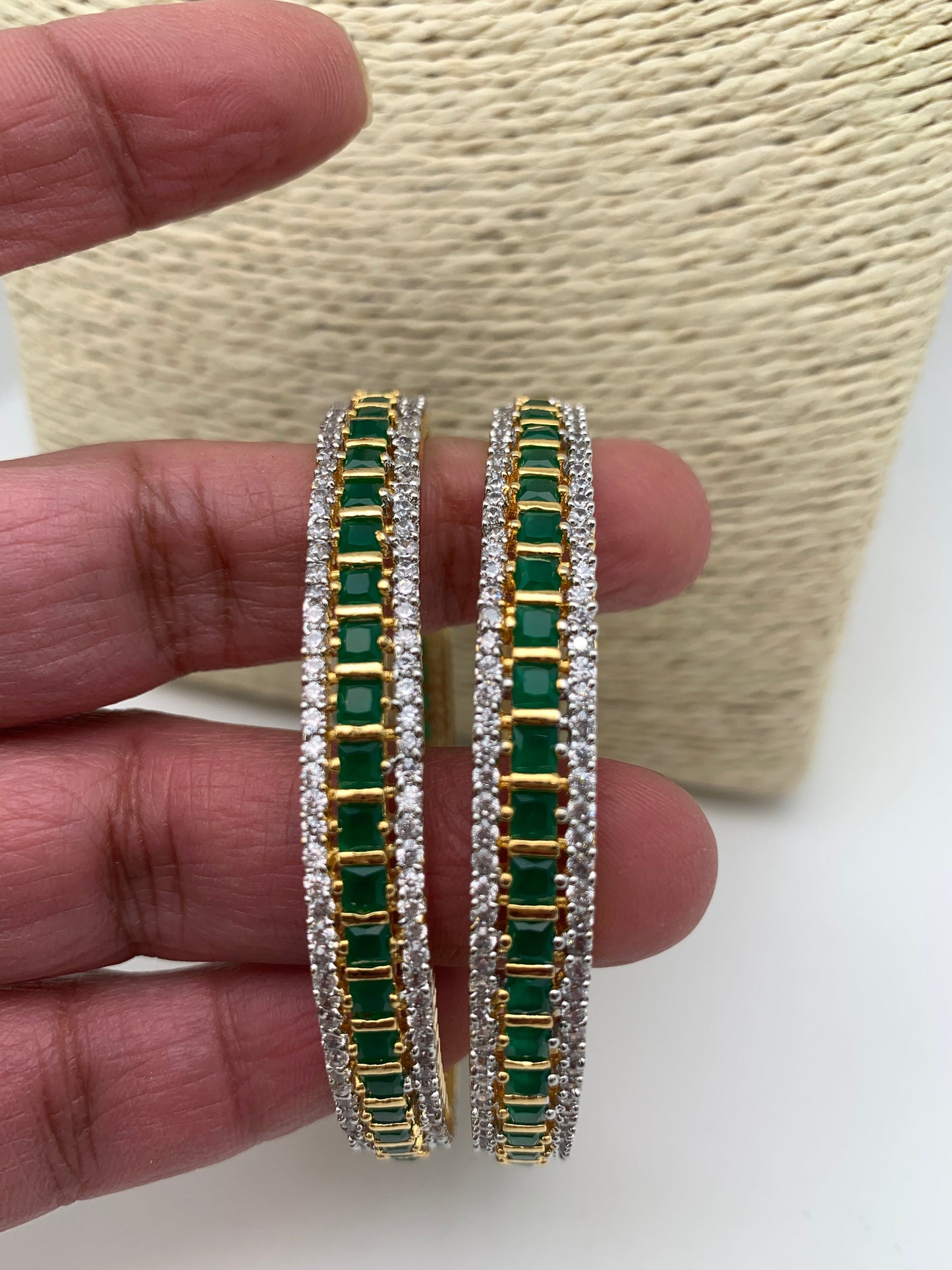 AD Green Stone Bangles