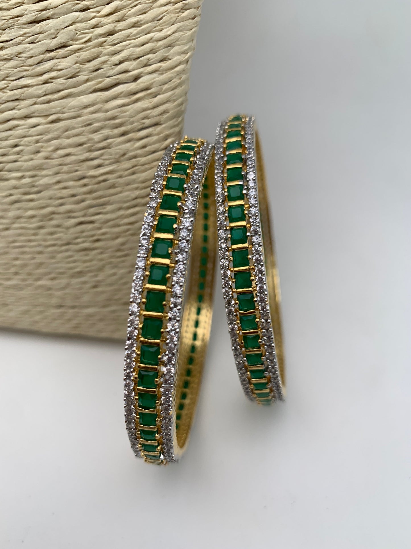 AD Green Stone Bangles