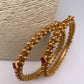 Red Stone Golden Bangles