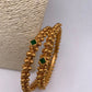 Green Stone Golden Bangles