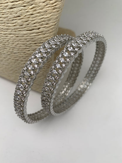 AD Silver Finish Bangles