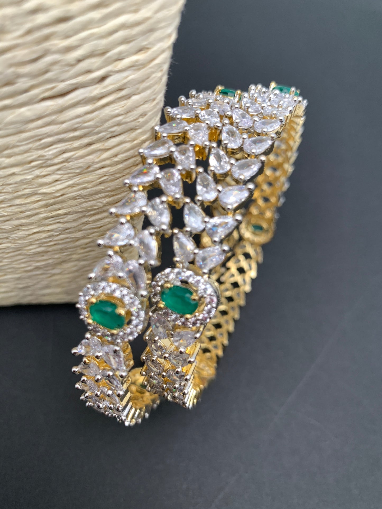 AD Green Stone Bangles