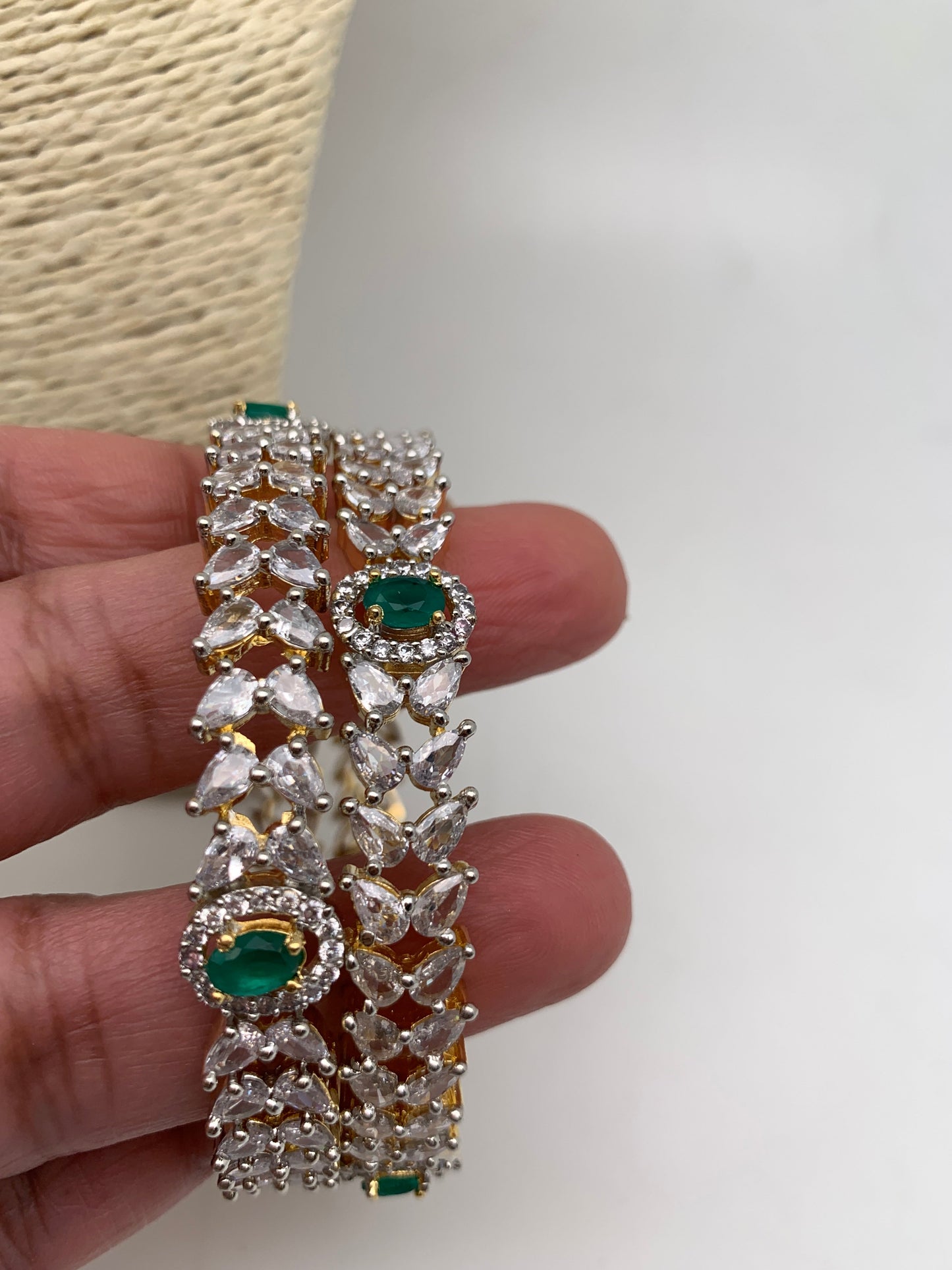 AD Green Stone Bangles