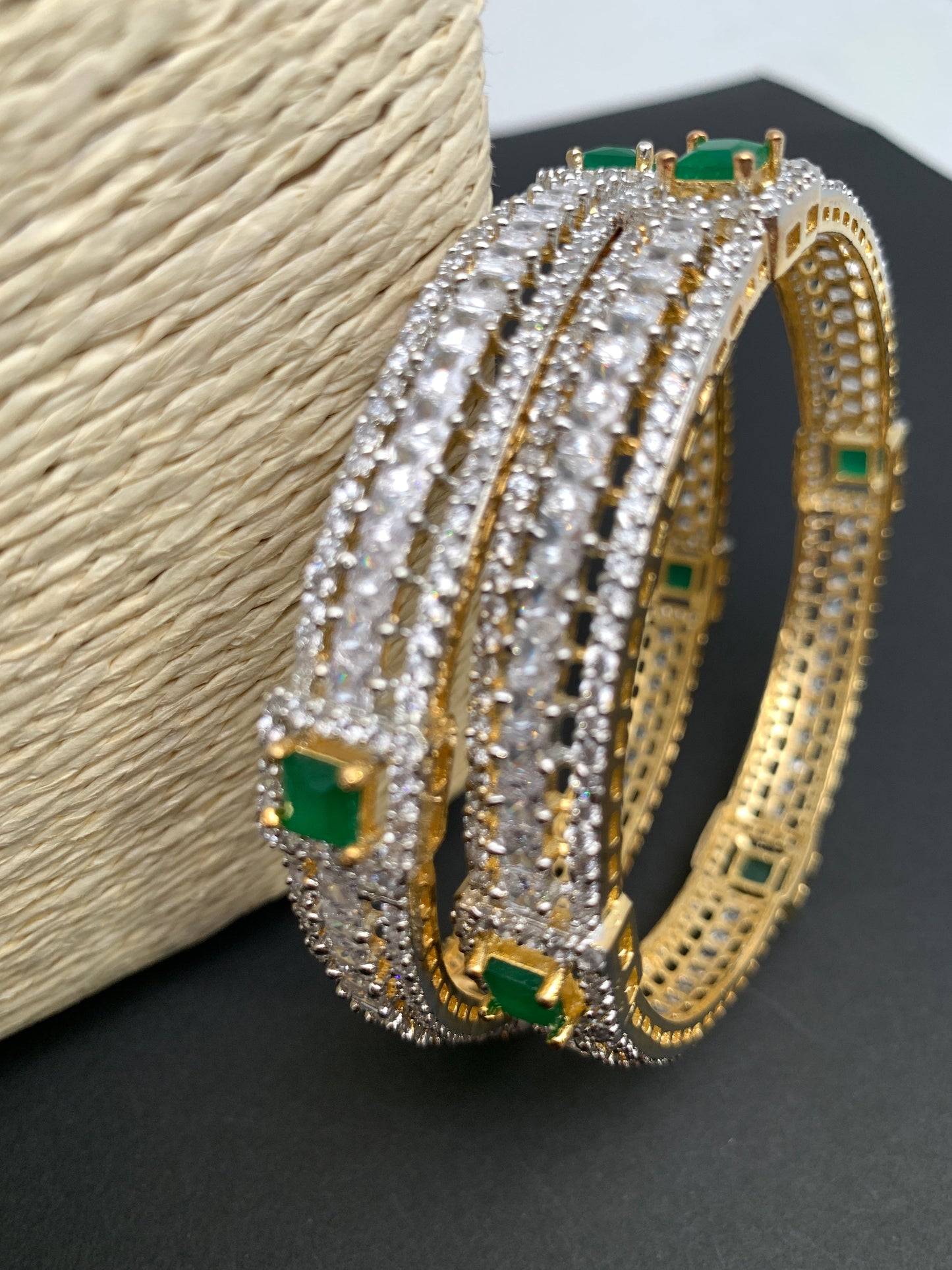 AD Green Stone Bangles