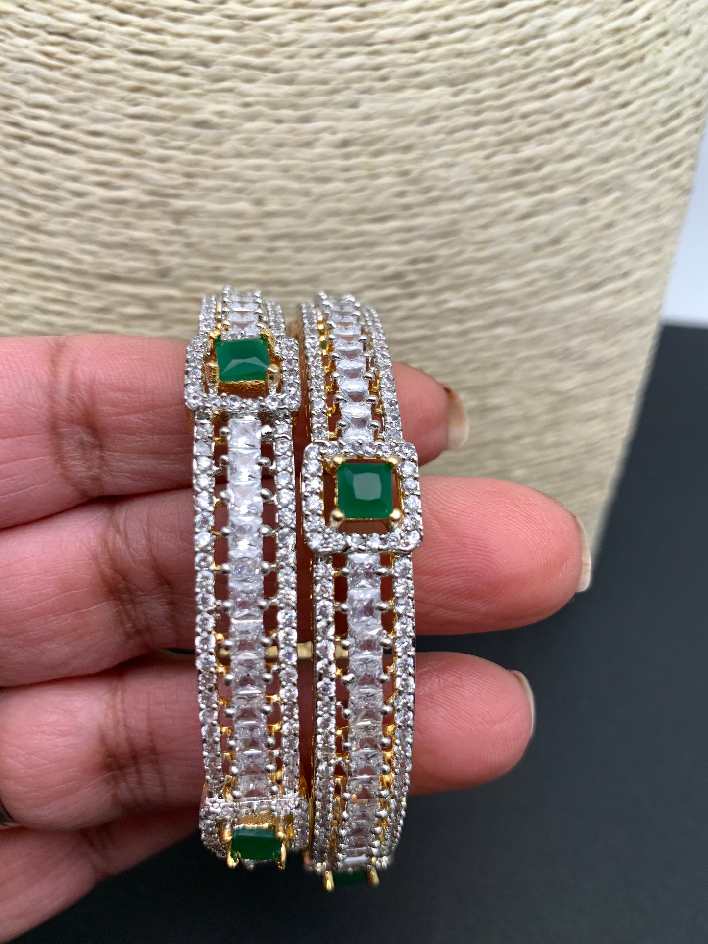 AD Green Stone Bangles