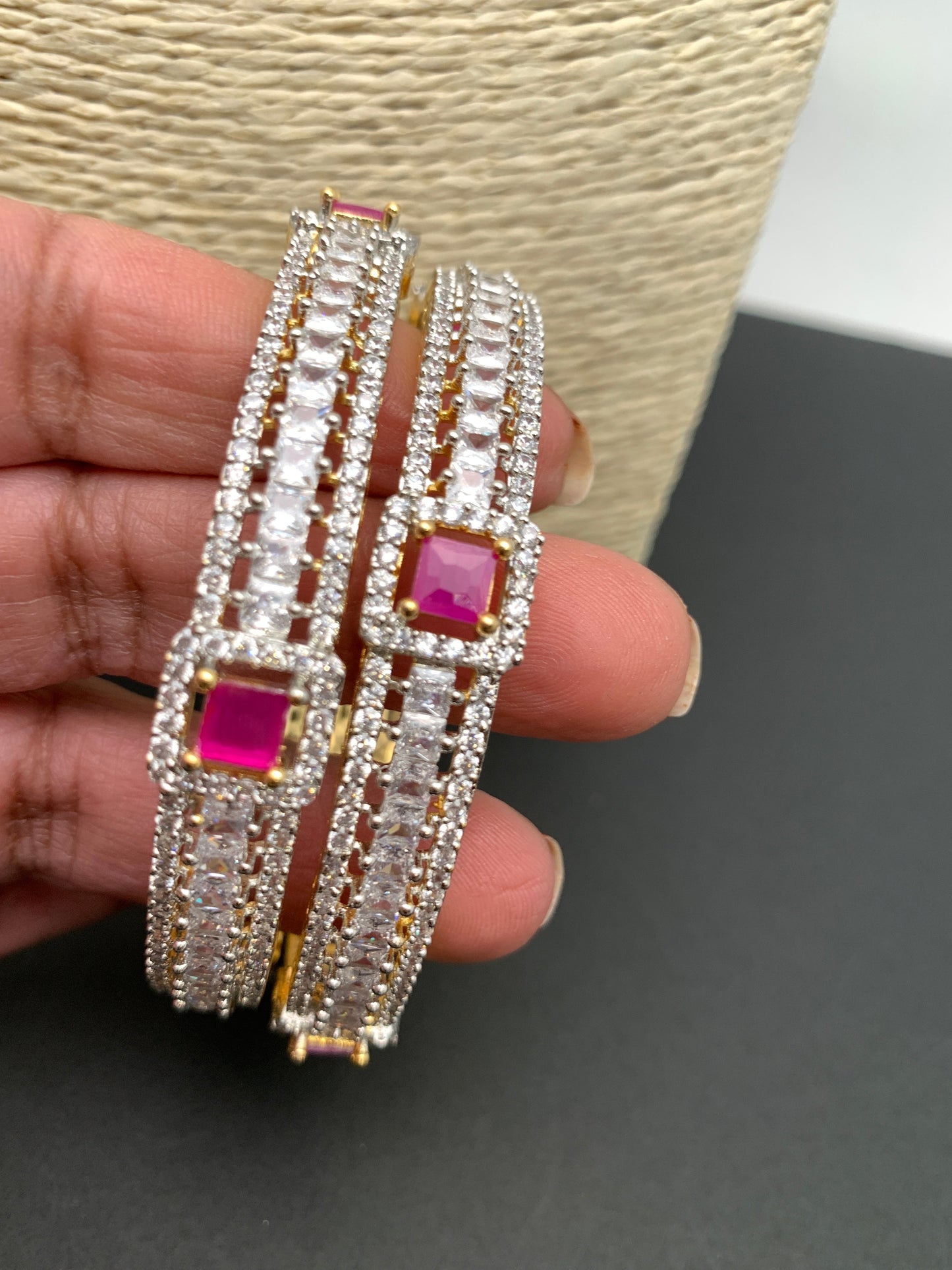 AD Red Stone Bangles