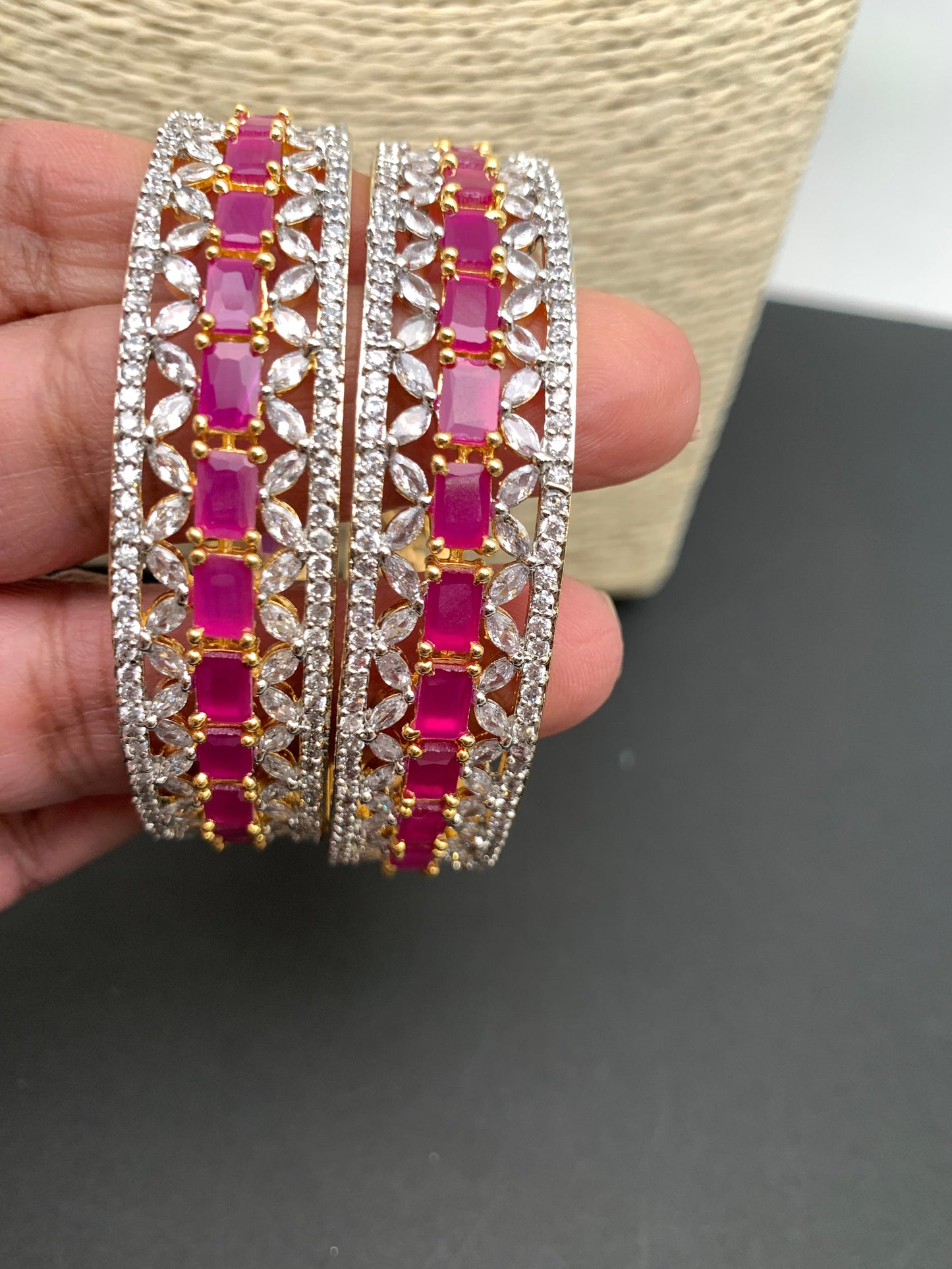 AD Red Stone Bangles