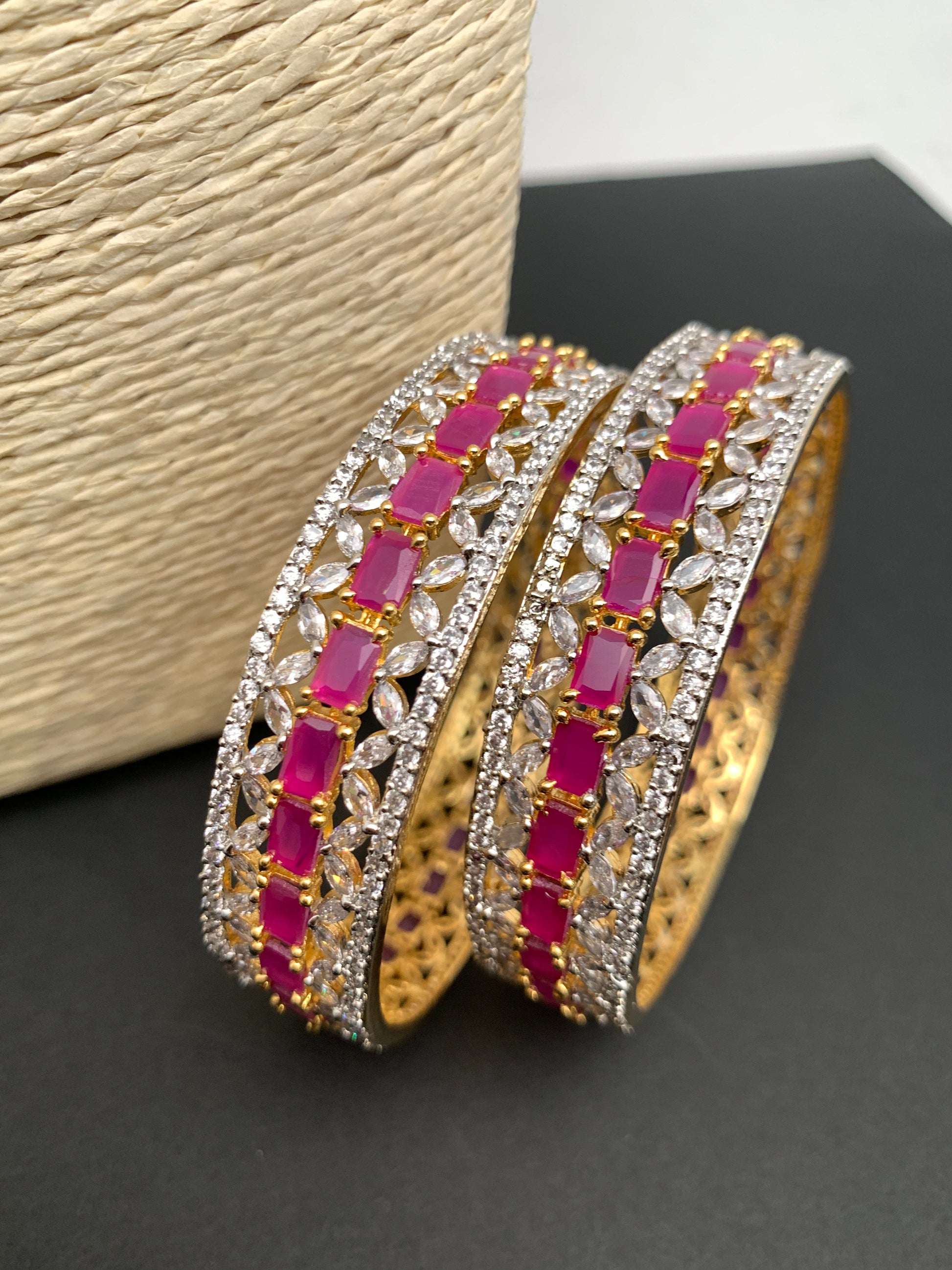 AD Red Stone Bangles