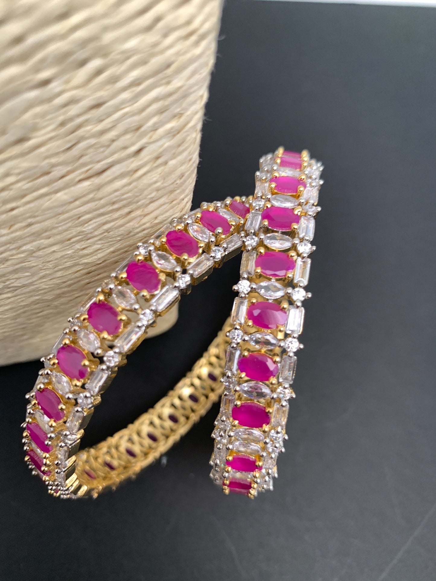 AD Red Stone Bangles