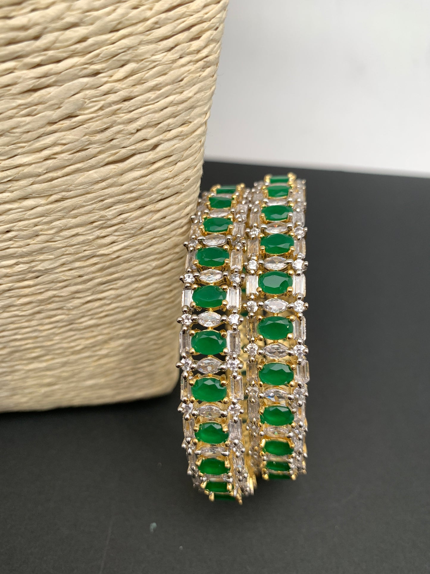 AD Green Stone Bangles