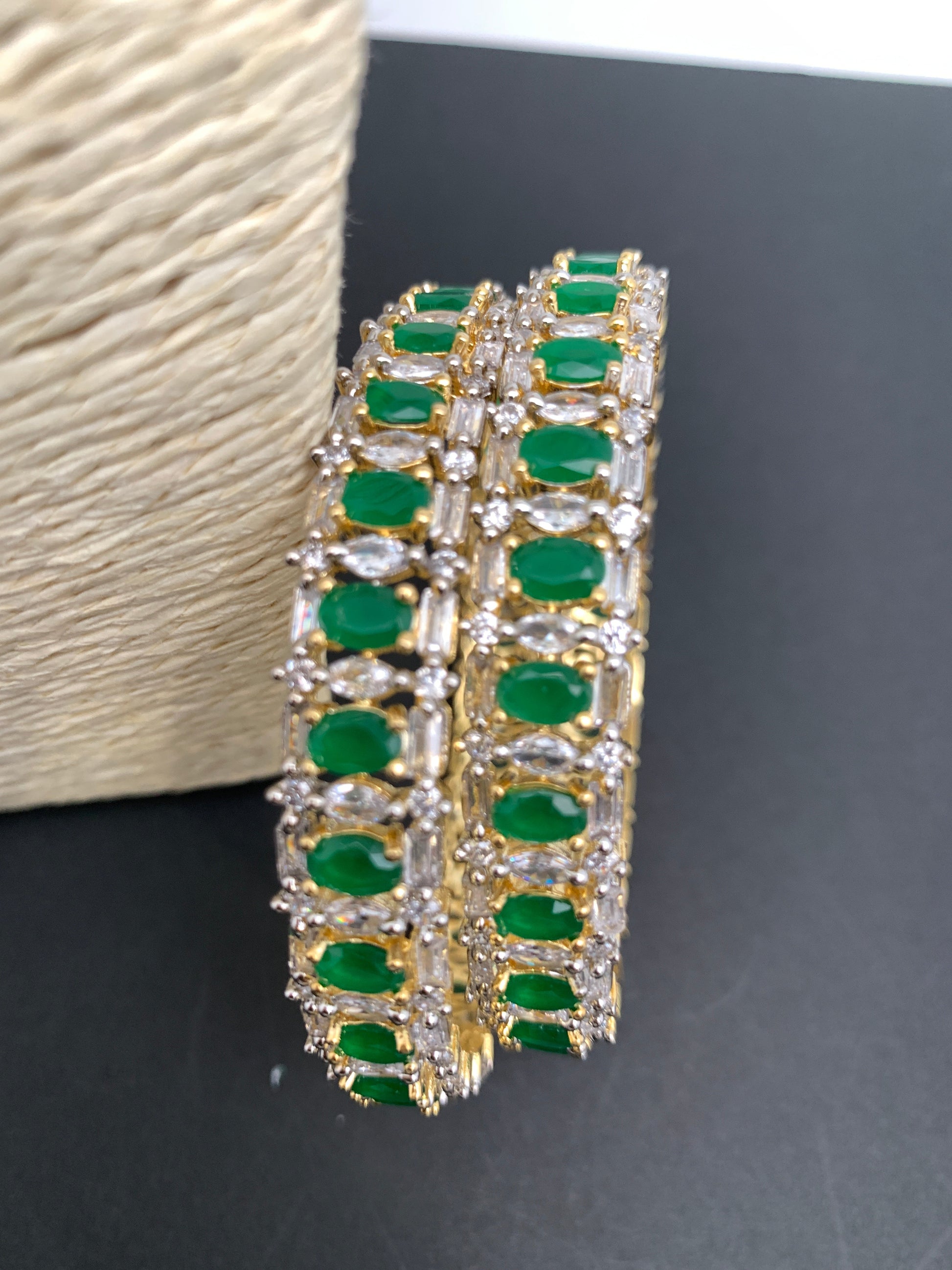 AD Green Stone Bangles