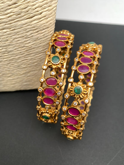 Matte Multi Stone Bangles