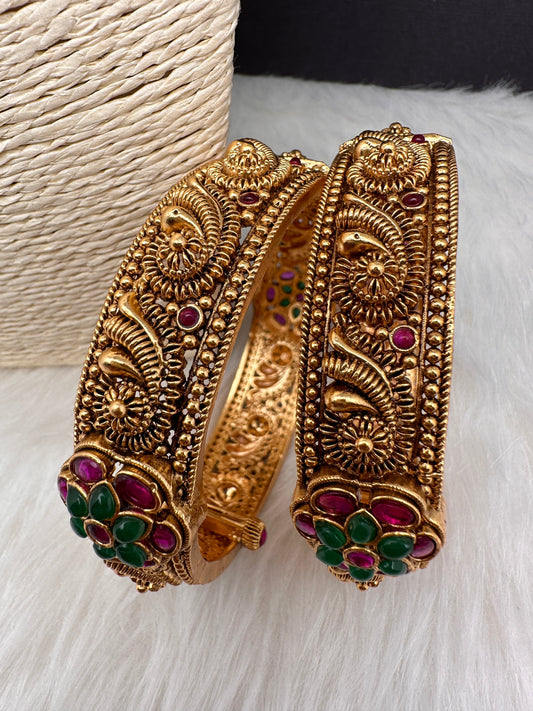 Matte Nakshi Openable Kada Bangles