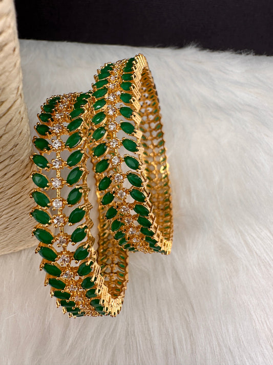 AD Green Stone Bangles