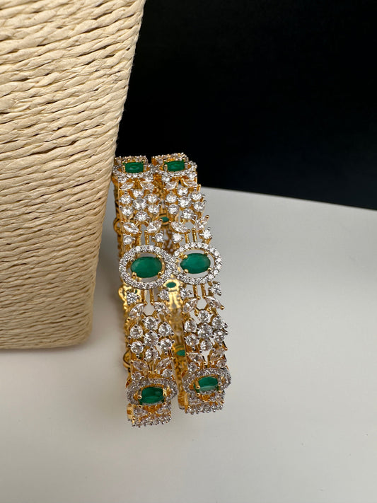 American Diamond Emerald Green Bangles