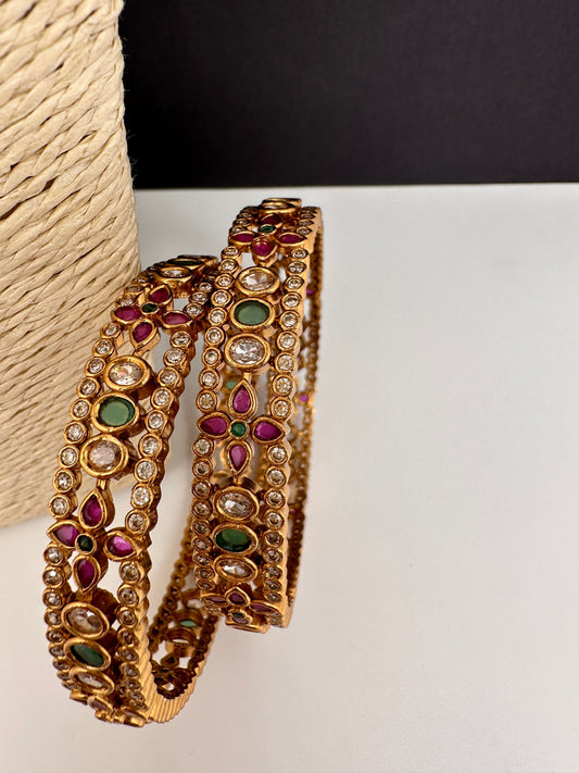 Matte CZ Multi Stone Bangles