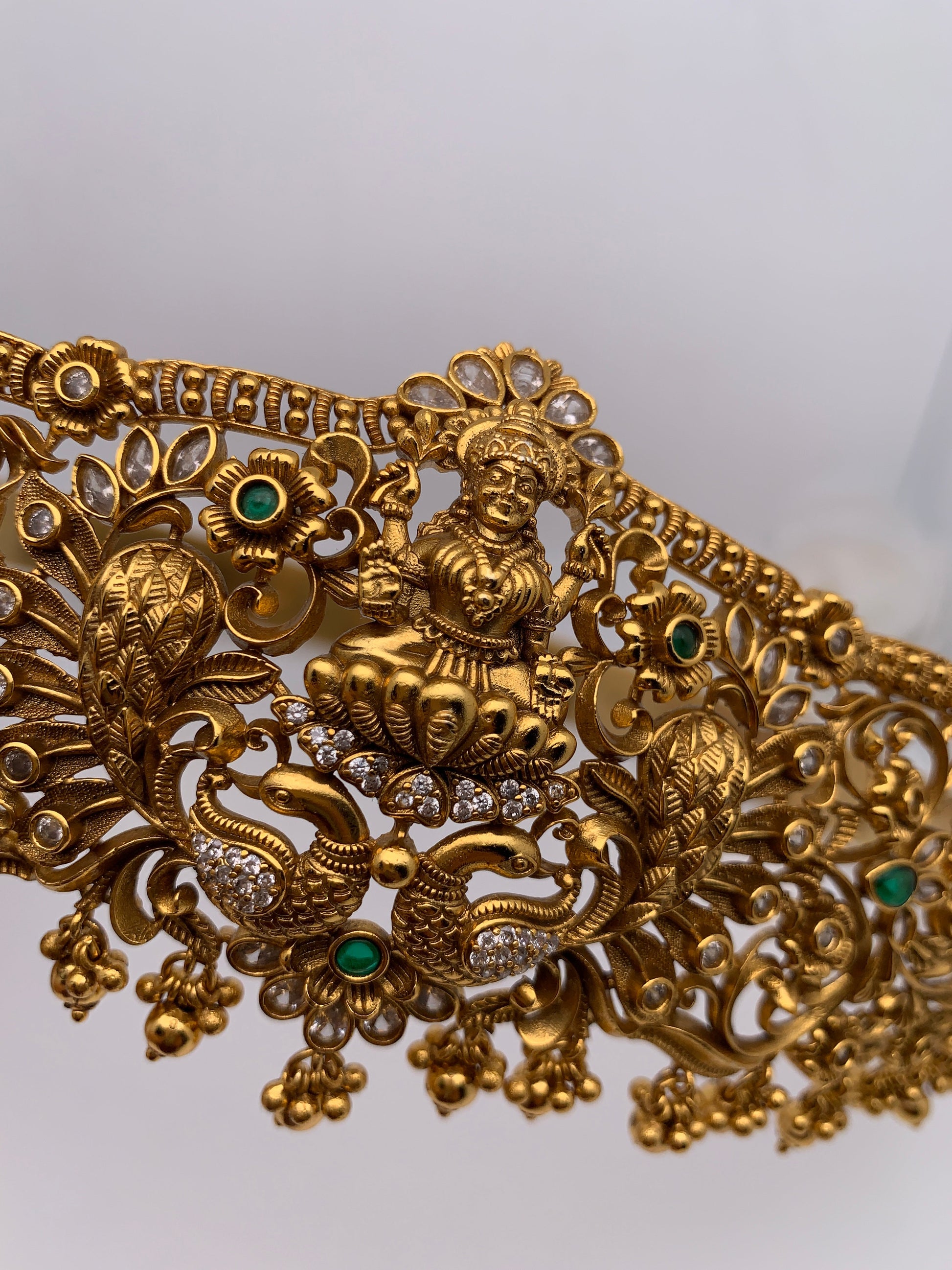 Goddess Lakshmi Peacock Nakshi Antique Gold Finish Hip Belt Kamarbandh –  Sheetal's FabFashion