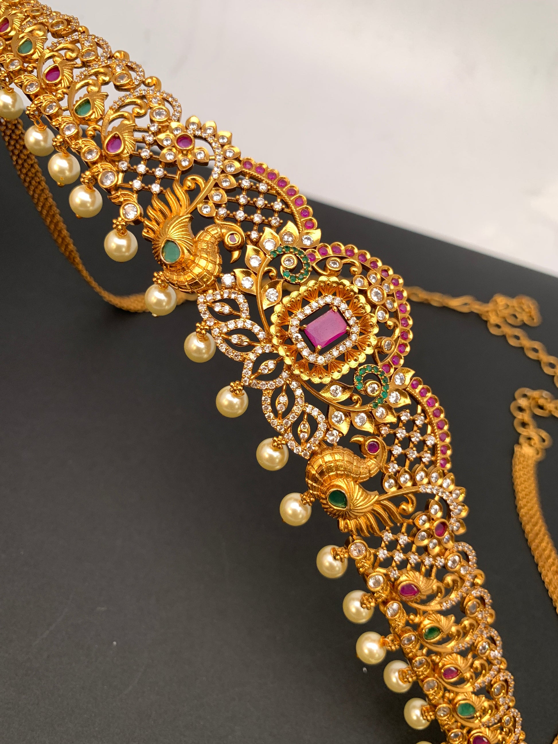 H8422 CZ Peacock Jewellery 41 Inches Oddiyanam Vaddanam Kamarpata Hip Chain  Online