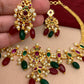 Red Green Stone CZ Red Green Beads Choker