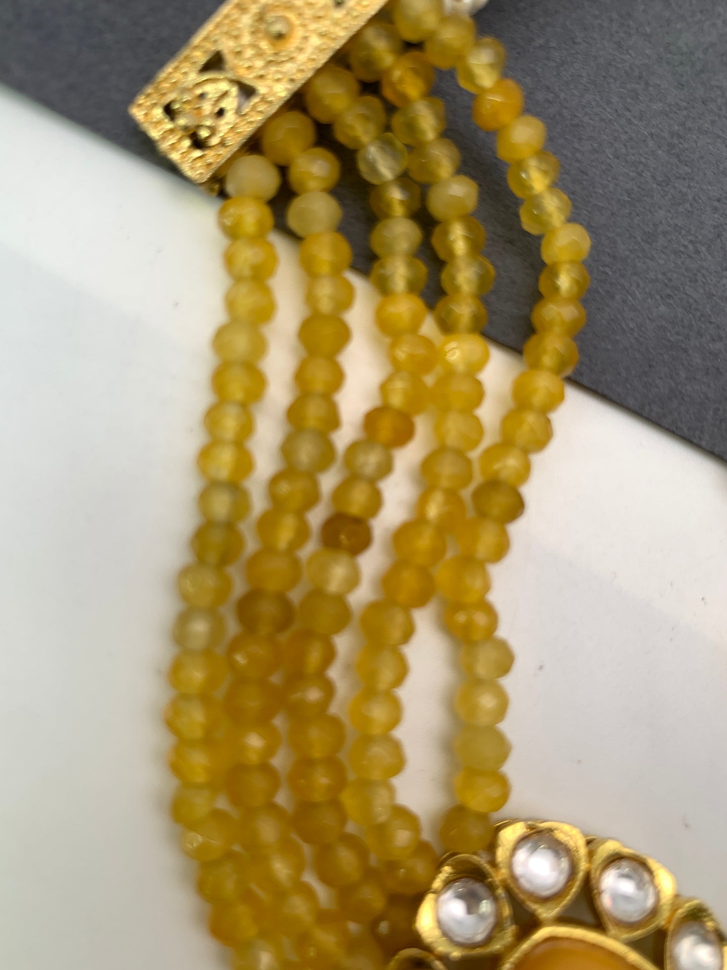 Yellow Stone Yellow Beads Choker