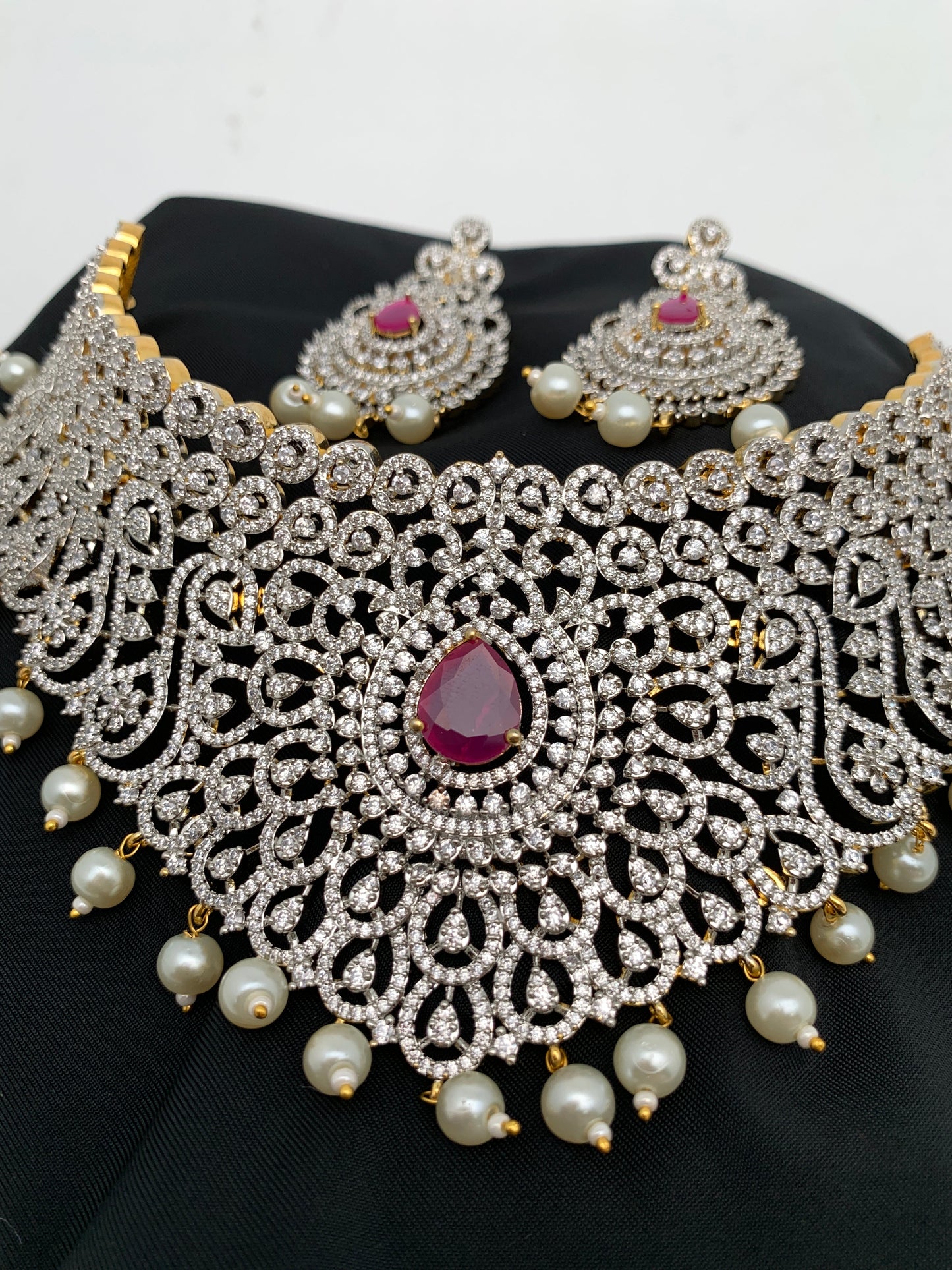 Diamond Finish Ruby and AD Choker