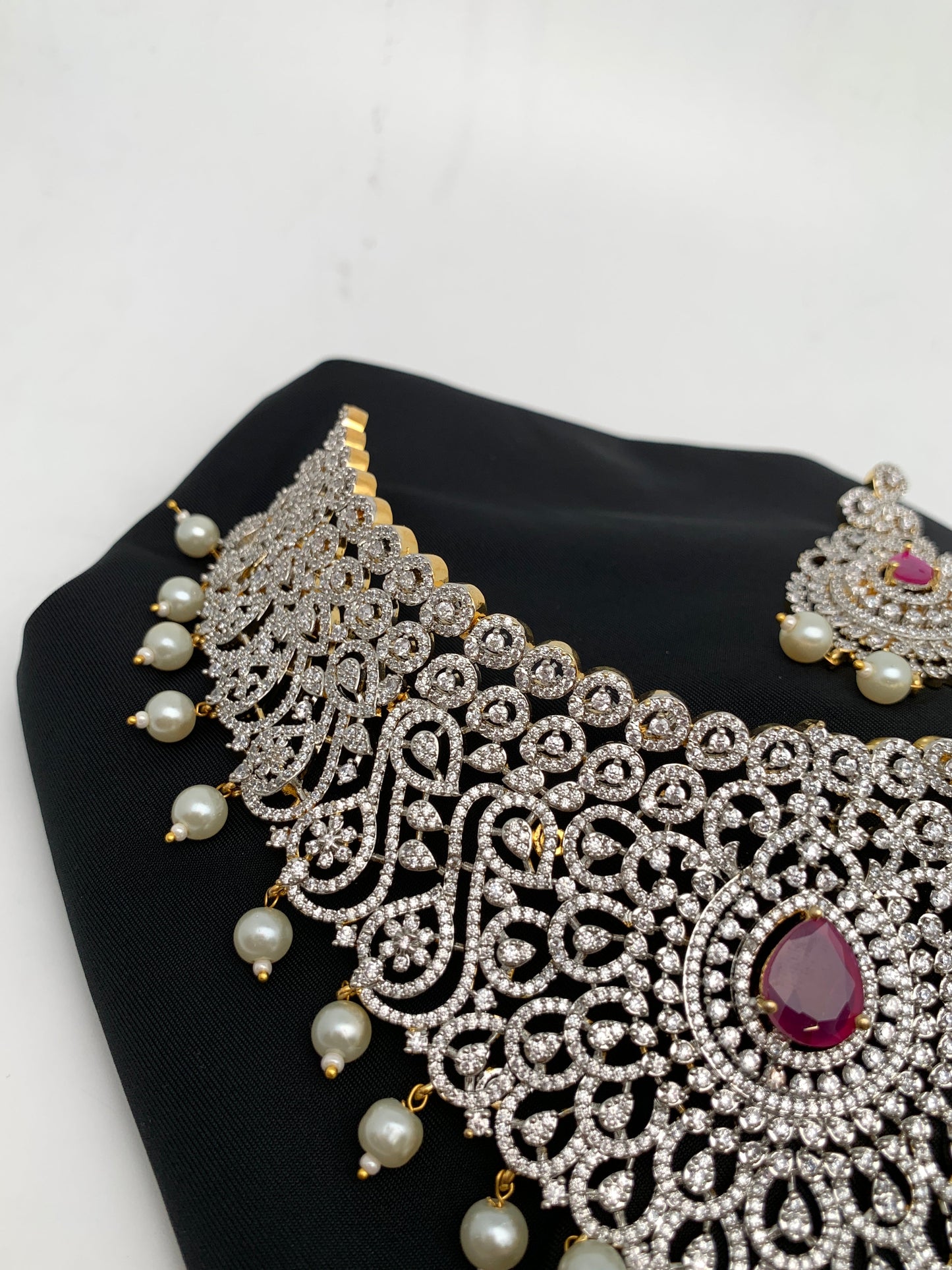 Diamond Finish Ruby and AD Choker